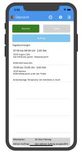 Kplus mobil Tagesübersicht iOS